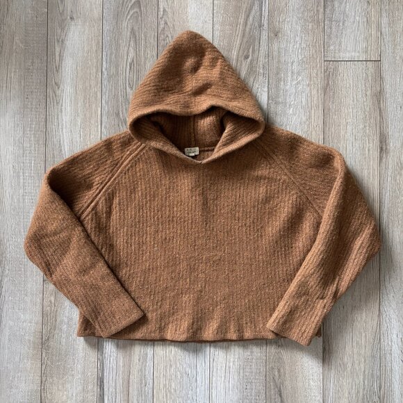 The Simple Folk Wool Maple Brown Knit Hoodie Sweater Womens XS Cabincore Scandi - Picture 15 of 15
